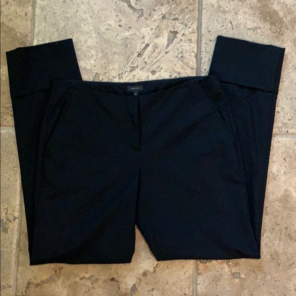 Theory Cuffed Stretch Wool Pant